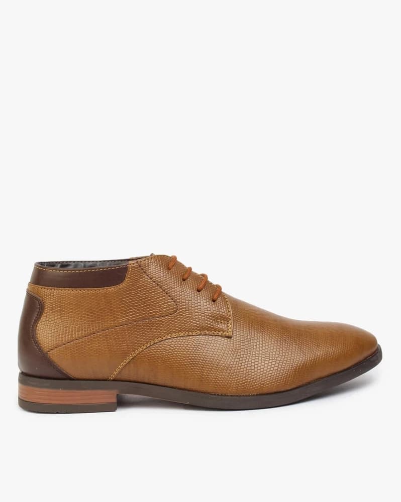 Men Reptilian Lace-Up Formal Chukka Boots