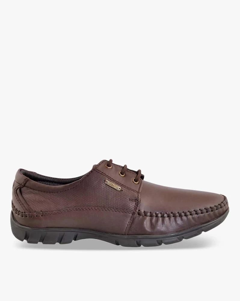 Men Genuine Leather Lace-Up Casual Shoes