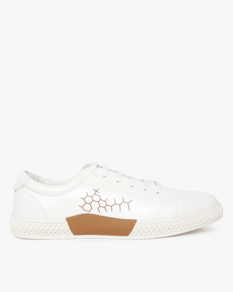 Lace-Up Casual Shoes with Placement Print