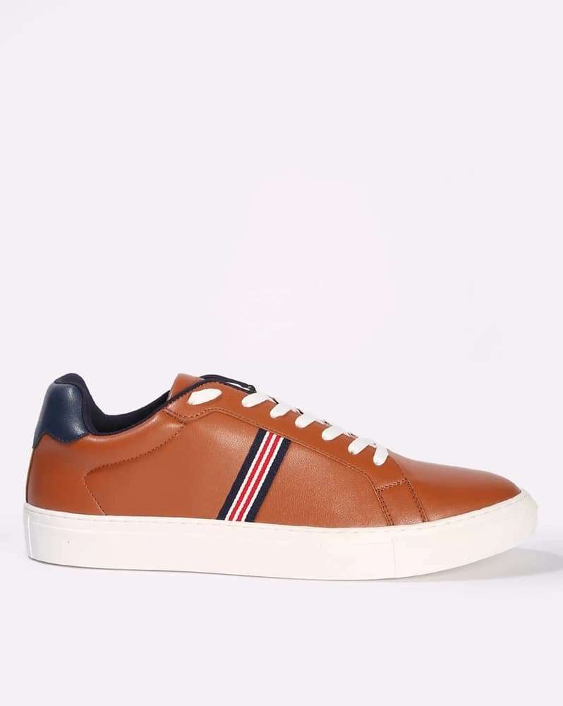 Men Placement Striped Lace-Up Casual Shoes