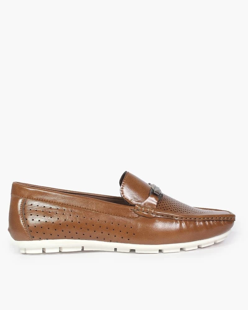 Men Slip-On Loafers with Metal Accent