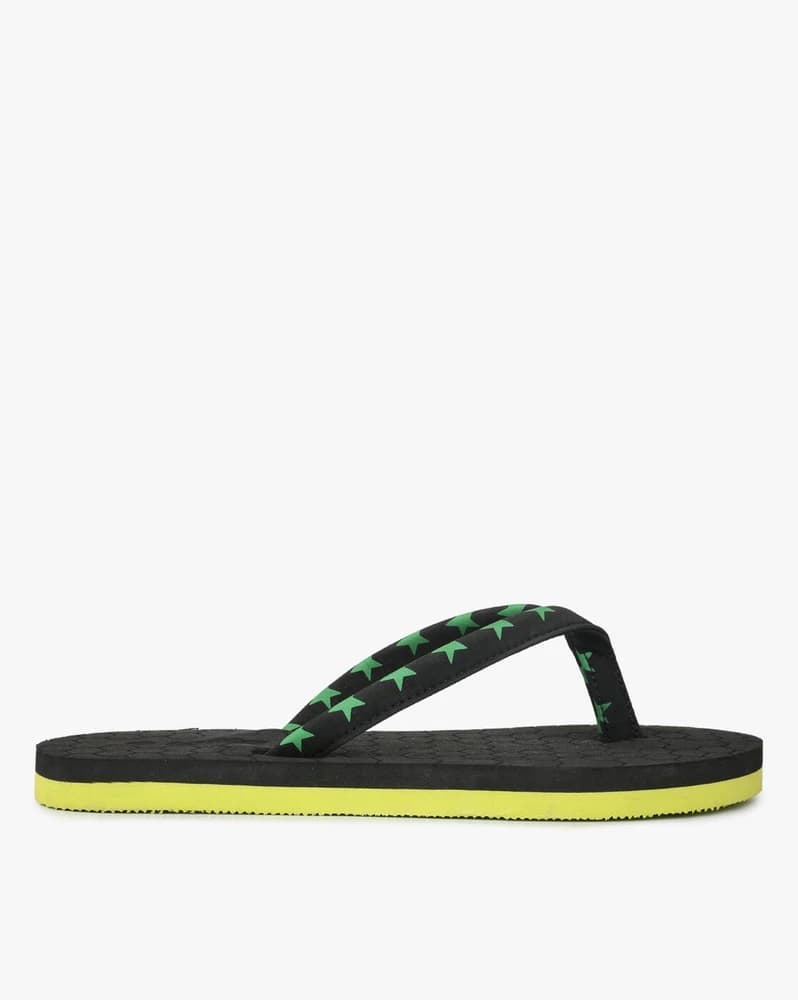 Geometric Pattern Thong-Strap Flip-Flops