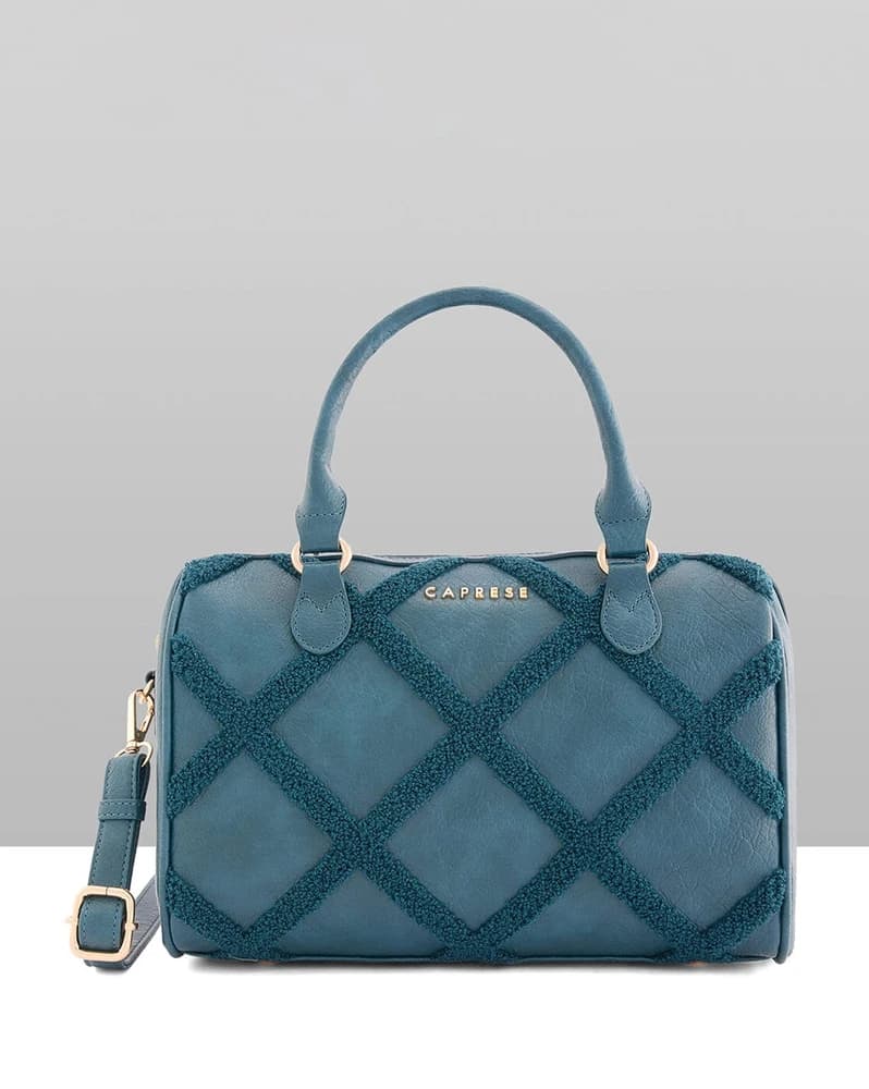 Women Embroidered Satchel with Detachable Strap