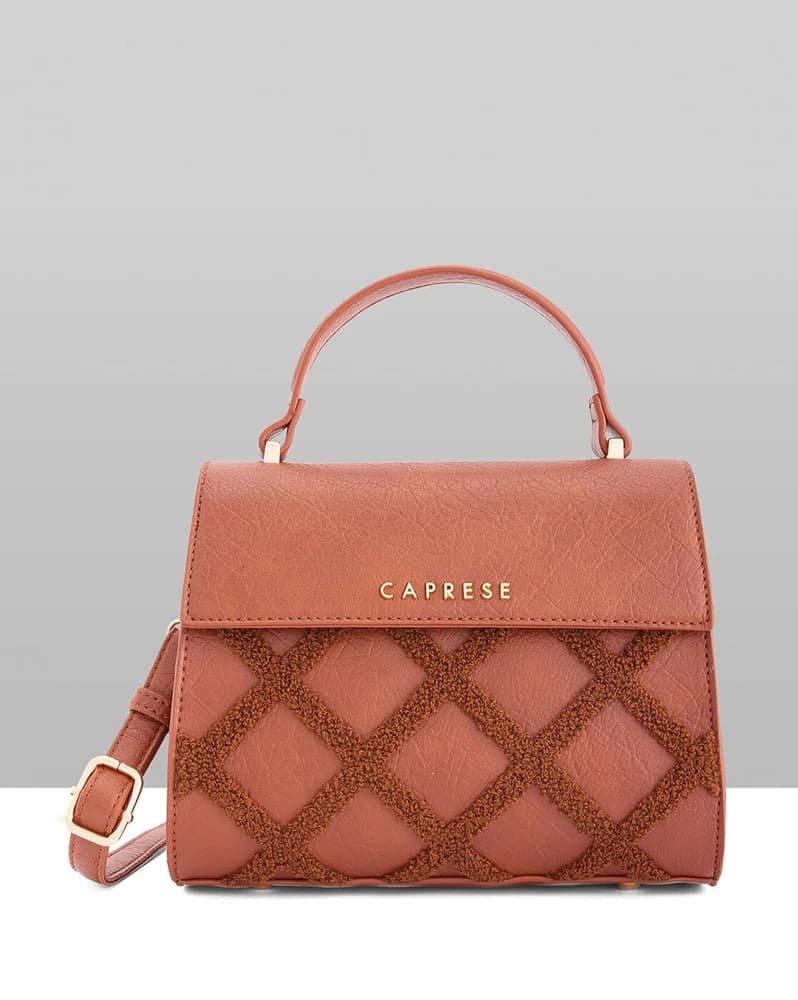Women Embroidered Satchel with Detachable Strap