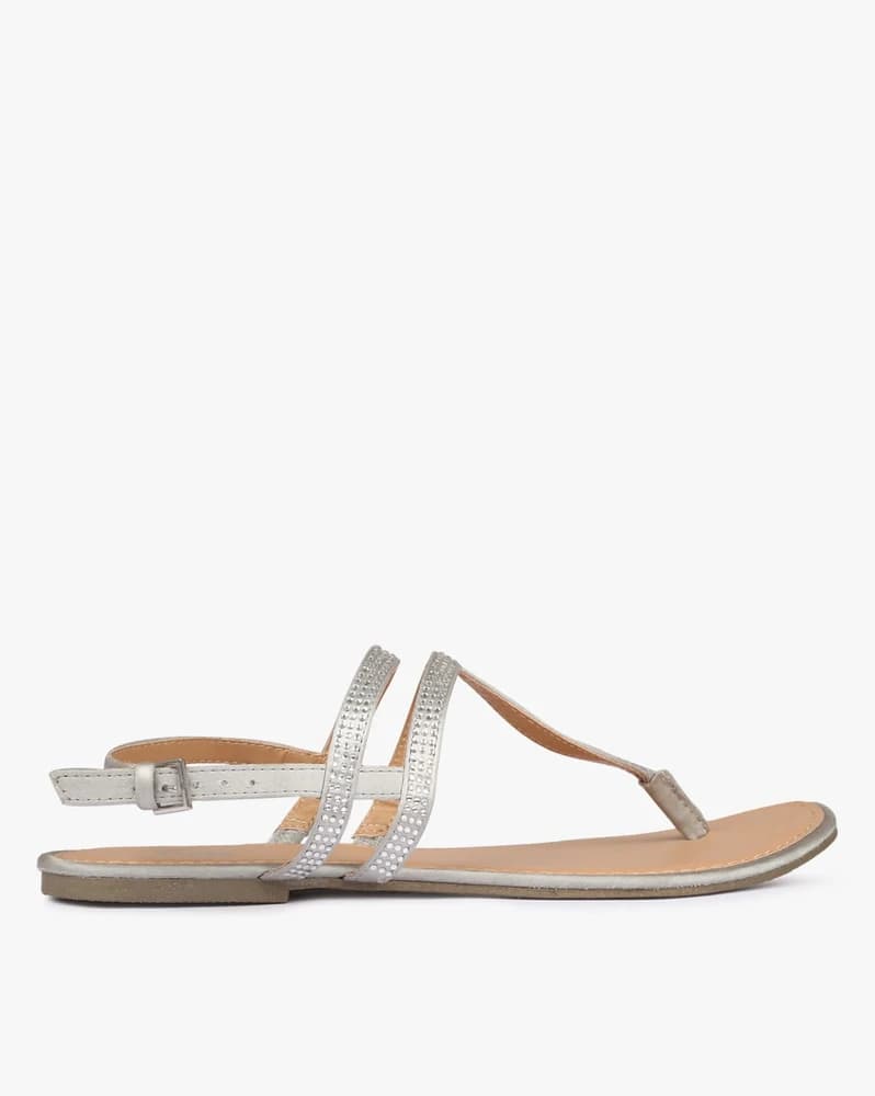Strappy Flat Sandals with Slingback
