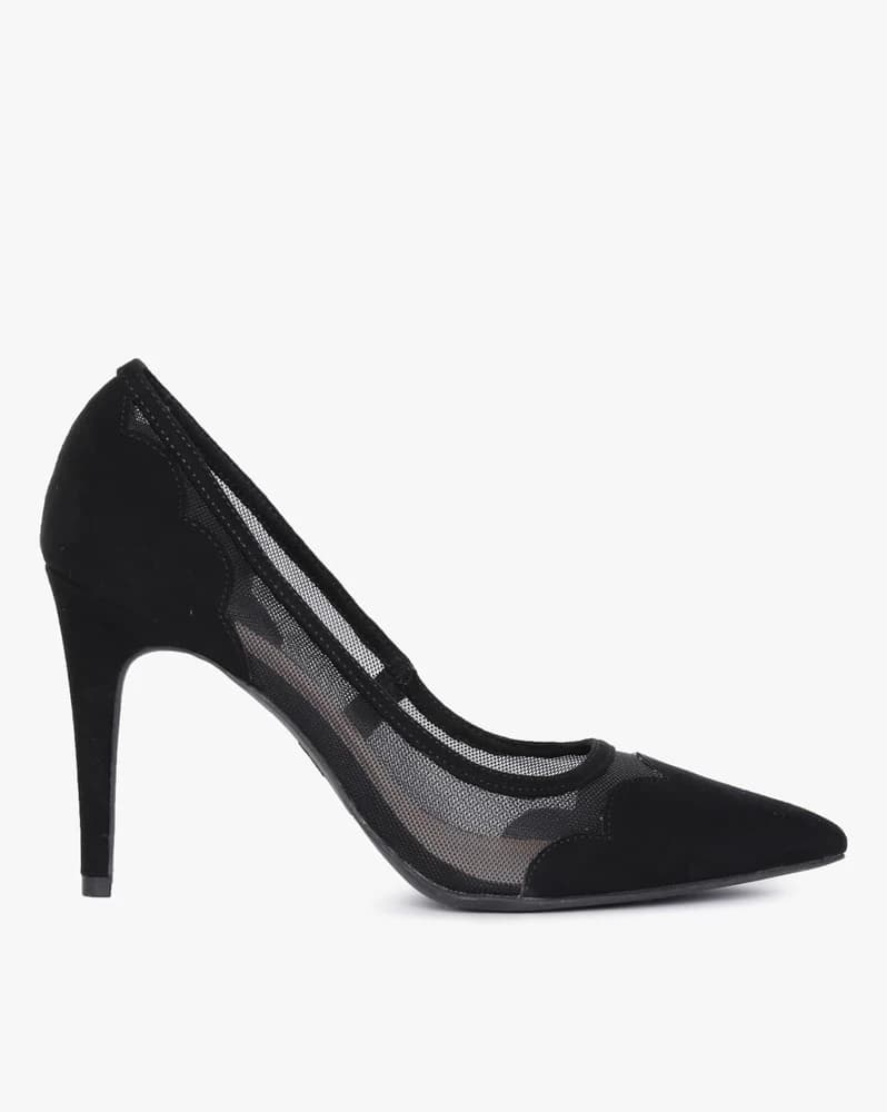 Pointed-Toe Pumps with Sheer Panel