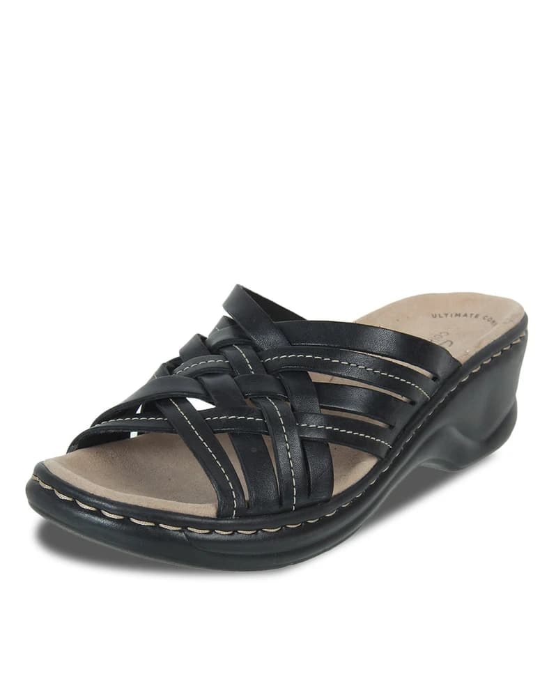 Strappy Wedges with Contrast Stitches