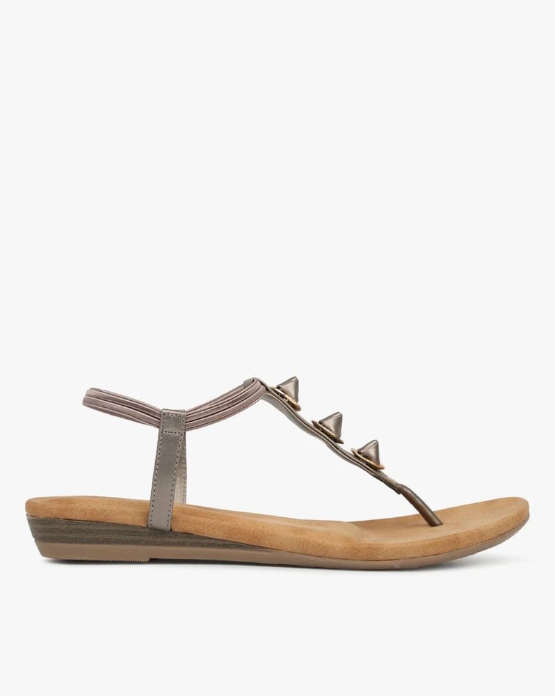 Embellished T-strap Flat Sandals