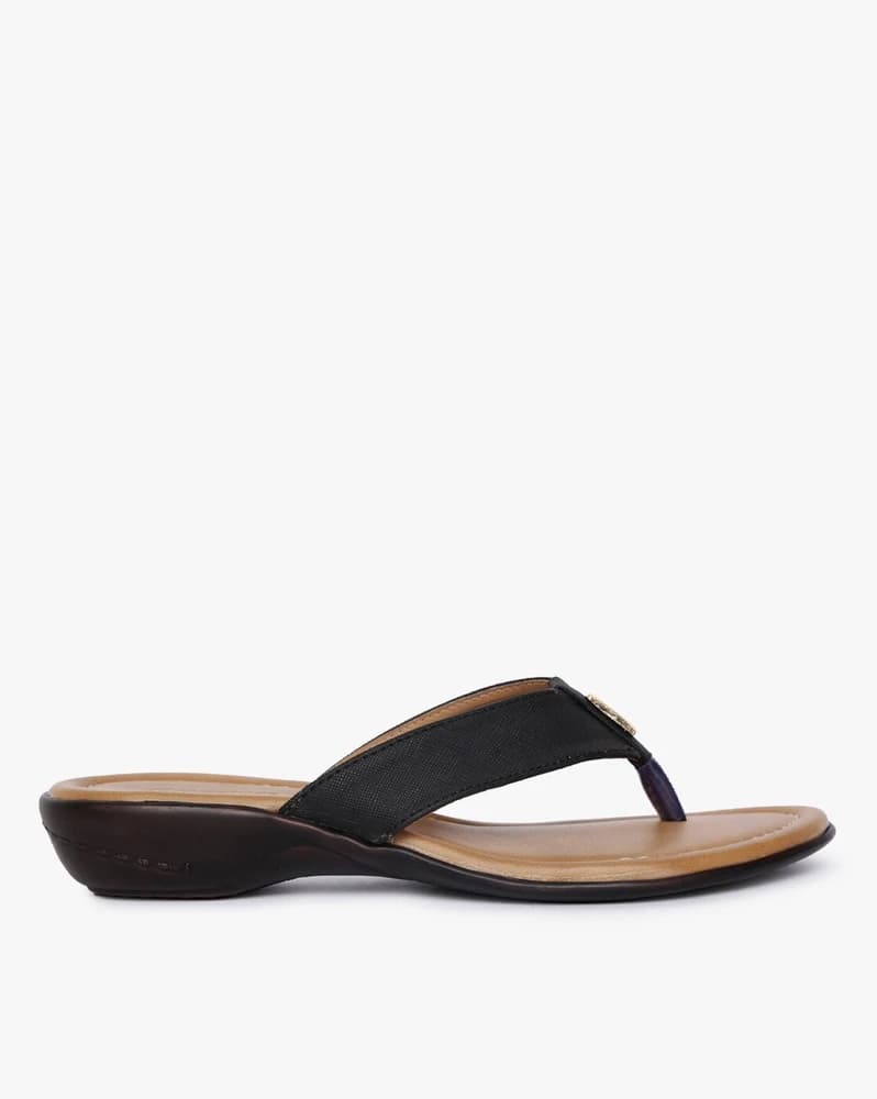 Thong-Strap Sandals with Metal Accent