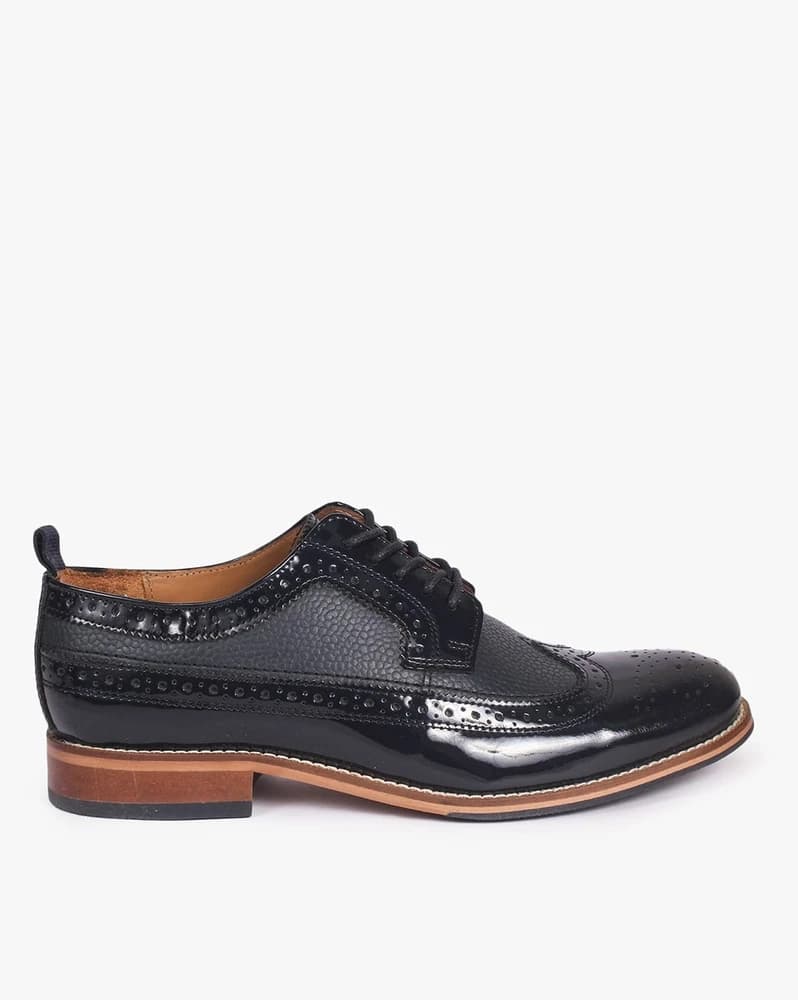 Men Low-Top Lace-Up Brogue Shoes