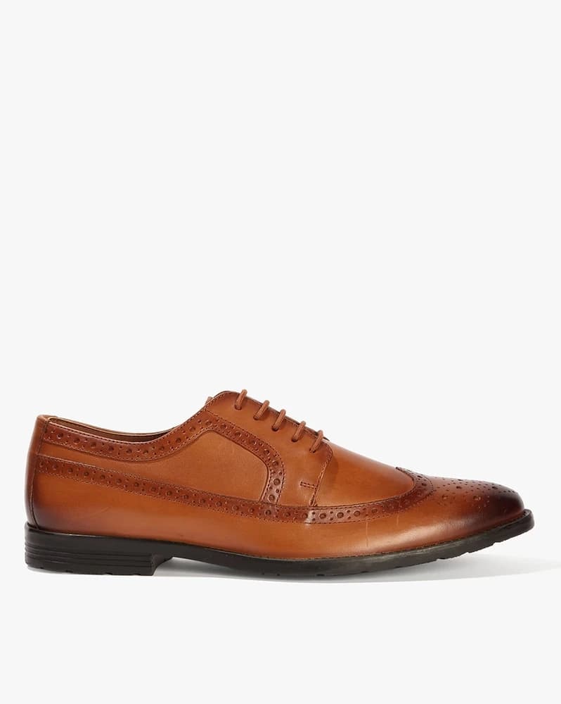 Men Leather Wingtip Oxfords