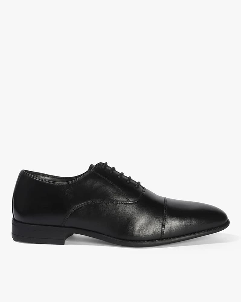Men Lace-Up Formal Shoes with Leather Upper