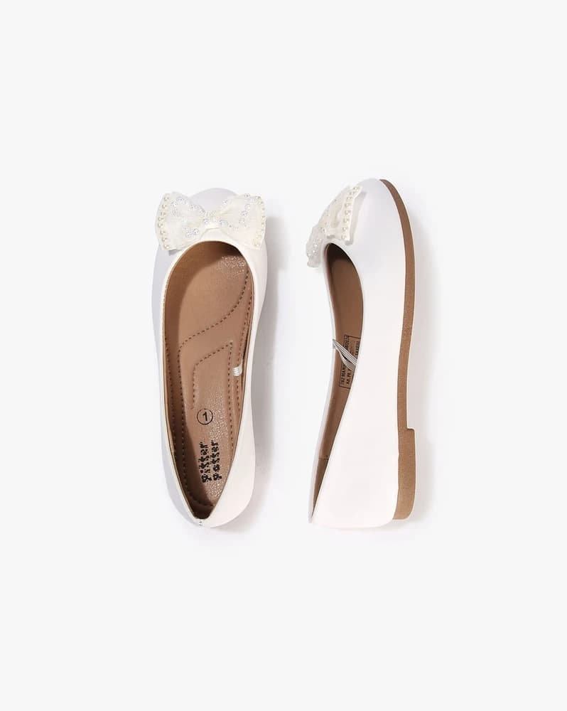 Girls Embellished Bow Ballerinas