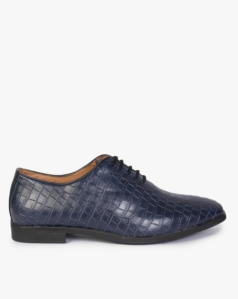Reptilian Pattern Lace-Up Shoes