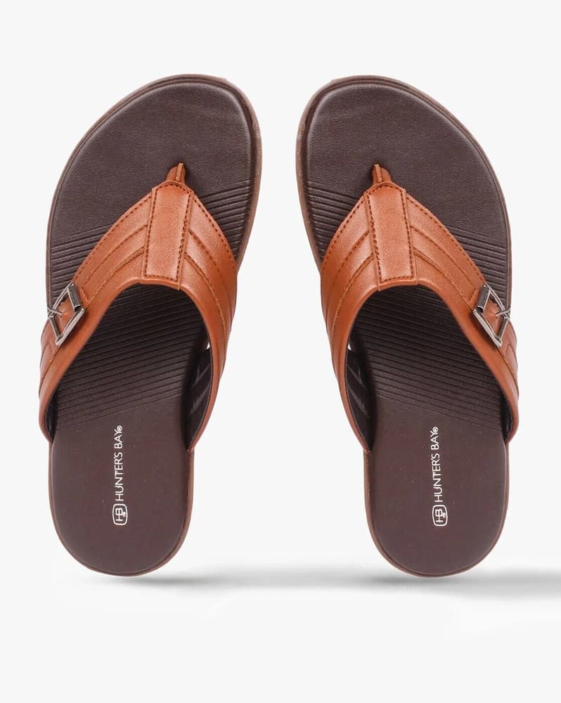 Thong-Strap Flip-Flops with Buckle Accent