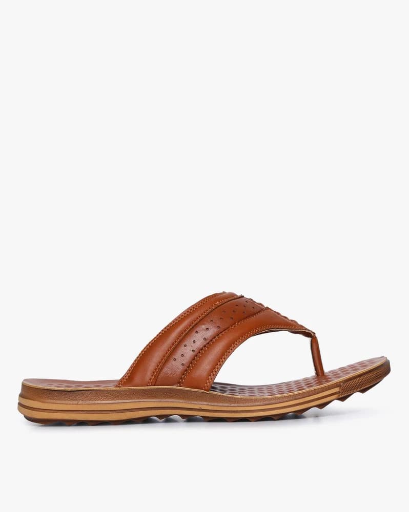 Textured Thong-Strap Slip-On Sandals