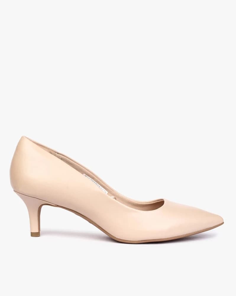 Pointed-Toe Kitten Heeled Shoes