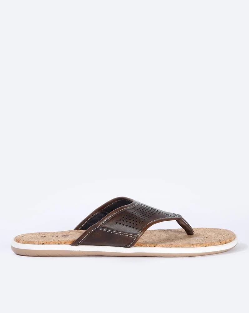 Textured Slip-On Sandals with Cutouts