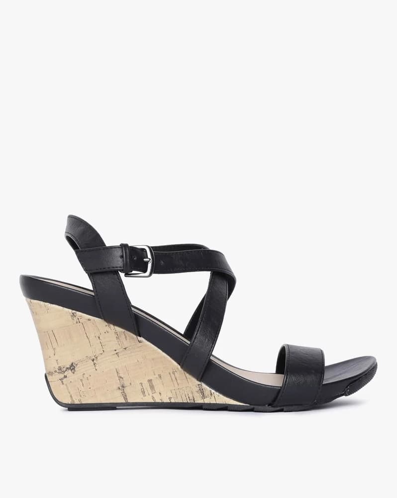 Strappy Wedges with Buckle Closure