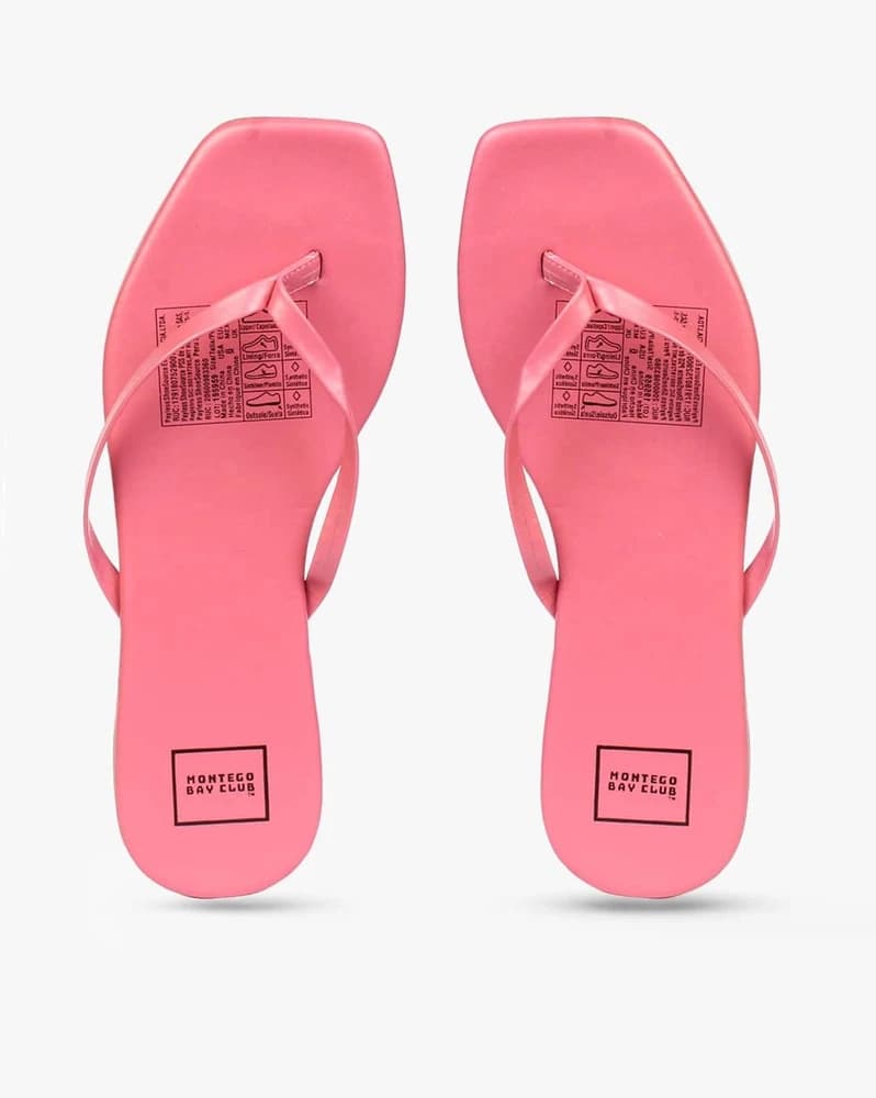 Square-Toe Thong-Strap Flat Sandals