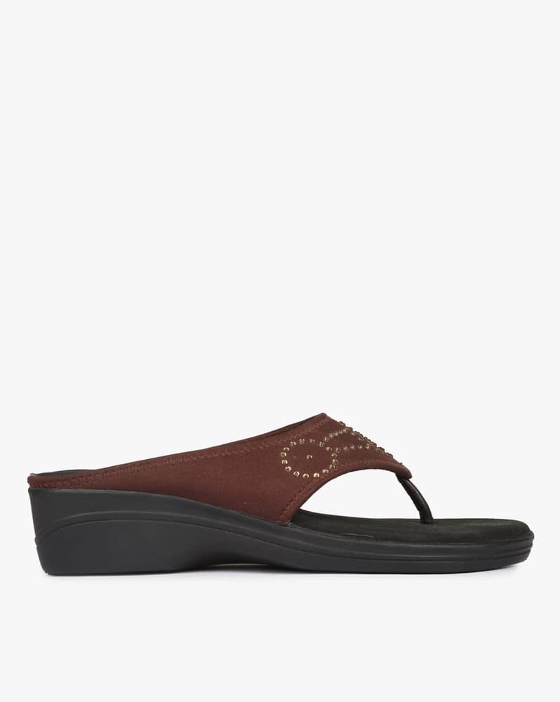 Embellished Thong-Style Slippers