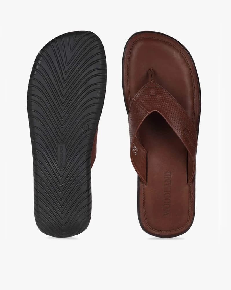 Leather Thong-Strap Flip-Flops