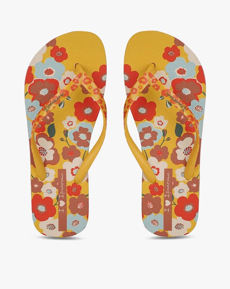 Floral Print Thong-Strap Flip-Flops