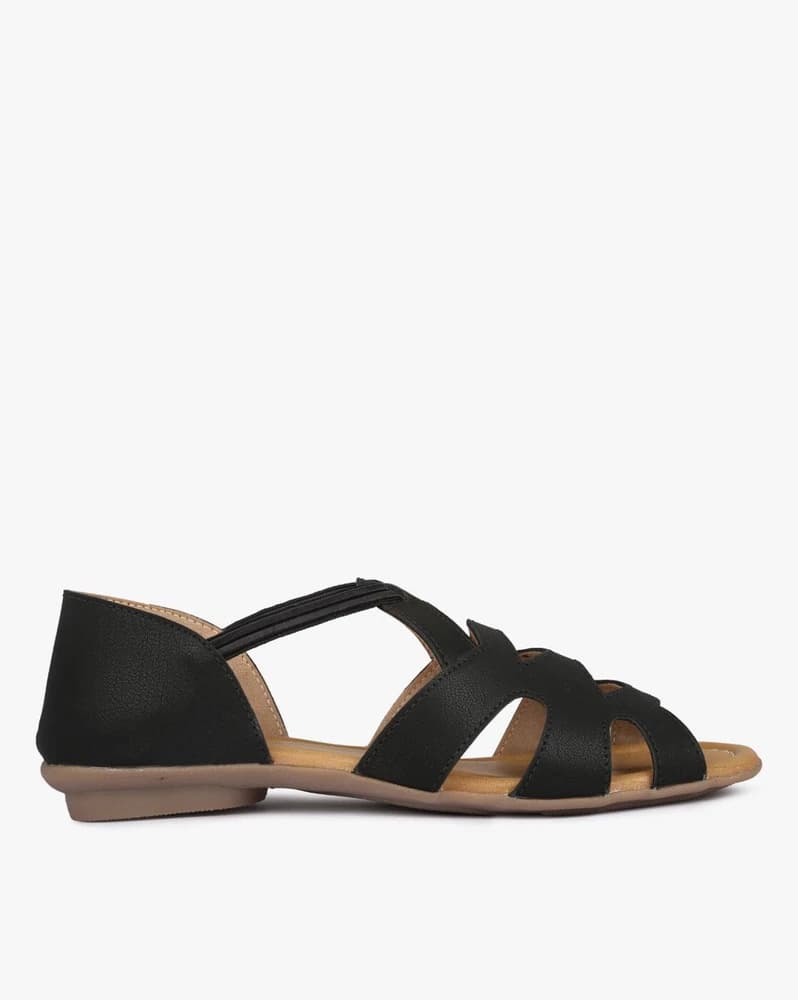 Textured Strappy Flat Sandals